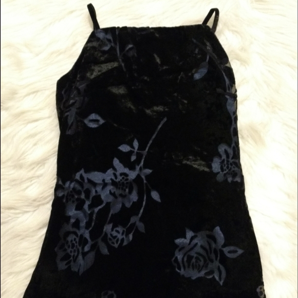 VINTAGE Black Velvet Box Cut Body Con Zip Up Back Mini Dress - Picture 12 of 15